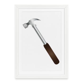 Marteau de charpentier – symbole d’un véritable savoir-faire - Affiche encadrée (27 × 37 cm) - blanc - Devant