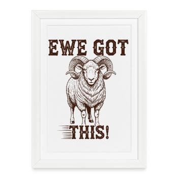 Blague Humour Jeu De Mots Brebis Mouton - Affiche encadrée (27 × 37 cm) - blanc - Devant