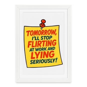 Chemise de conception de citation d’humour de bureau drôle - Affiche encadrée (27 × 37 cm) - blanc - Devant