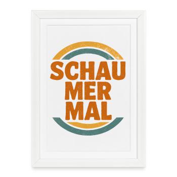 Jetez un coup d’œil – Design rétro en toile de jute - Affiche encadrée (27 × 37 cm) - blanc - Devant