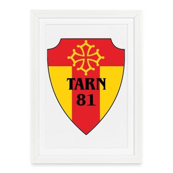Blason Tarn 81  - Affiche encadrée (27 × 37 cm) - blanc - Devant
