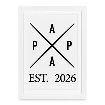 Papa Est. 2026 - Framed poster (27 × 37 cm) - white - Front