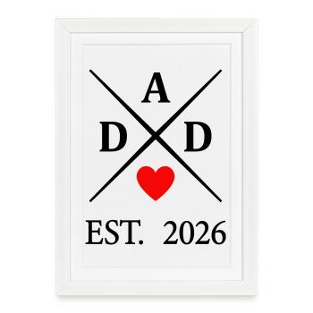 Dad Heart EST. 2026 - Affiche encadrée (27 × 37 cm) - blanc - Devant