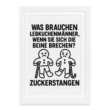 zuckerstangen lebkuchen advent witz - Gerahmtes Poster (27 × 37 cm) - Weiß - Vorne