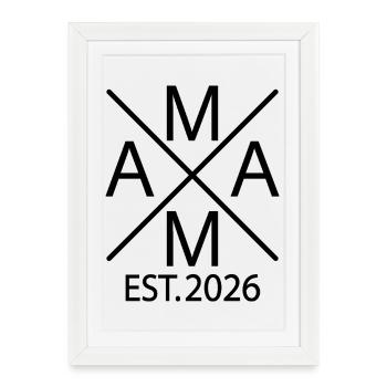 Proud Mom 2026 – Pour les futures mamans - Affiche encadrée (27 × 37 cm) - blanc - Devant