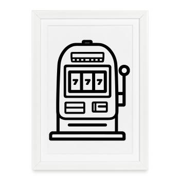 casino machine à sous  - Affiche encadrée (27 × 37 cm) - blanc - Devant