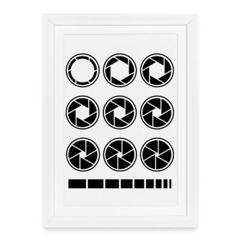 aperture exposure time camera photography - Framed poster (27 × 37 cm) - white - Front