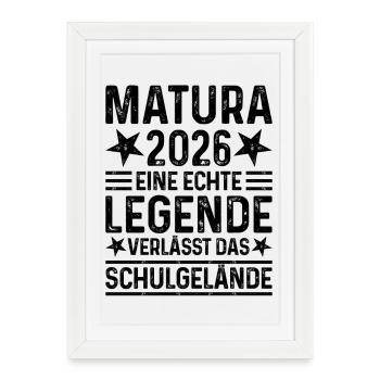 Matura 2026: A legend leaves the school grounds - Framed poster (27 × 37 cm) - white - Front