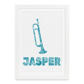 Jasper en tant que musique de fanfare - Affiche encadrée (27 × 37 cm) - blanc - Devant