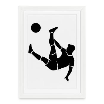 Overhead kick soccer goal scorer vector - Framed poster (27 × 37 cm) - white - Front