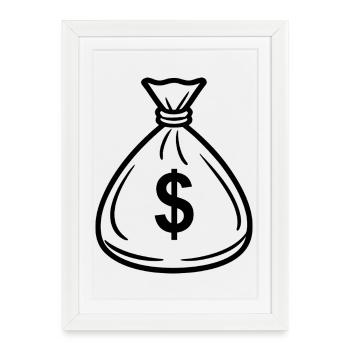 Money bag - Framed poster (27 × 37 cm) - white - Front