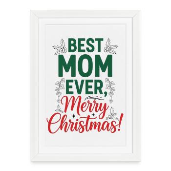Maman de Noël - Affiche encadrée (27 × 37 cm) - blanc - Devant