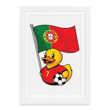 Maillot de supporter portugais pour les fans fiers - Affiche encadrée (27 × 37 cm) - blanc - Devant