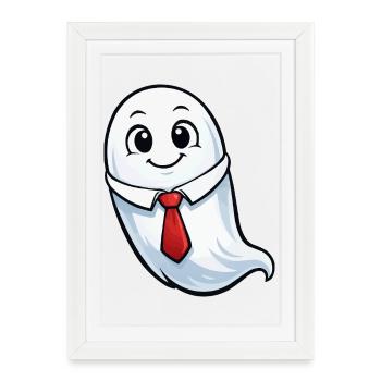 Talking ghost in suit - Framed poster (27 × 37 cm) - white - Front