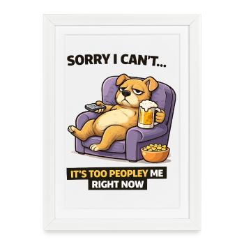 Chill Dog Sofa Beer Meme - Framed poster (27 × 37 cm) - white - Front