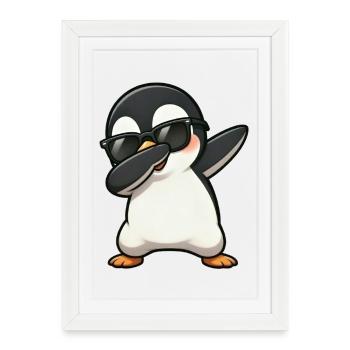 Dabbing Penguin - Framed poster (27 × 37 cm) - white - Front