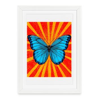 papillon - Affiche encadrée (27 × 37 cm) - blanc - Devant