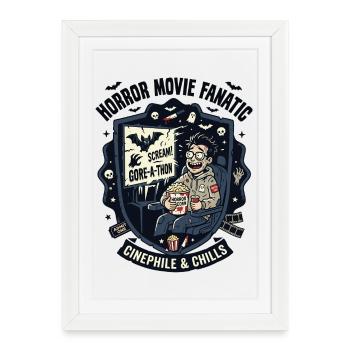 Cinéphile passionné de films d’horreur - Affiche encadrée (27 × 37 cm) - blanc - Devant