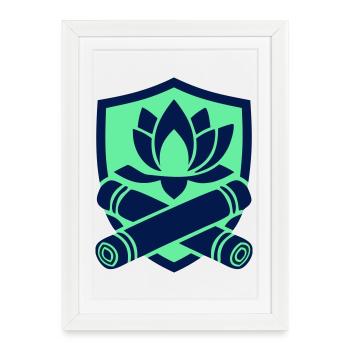 Lotus Bamboo Crest Logo - Framed poster (27 × 37 cm) - white - Front