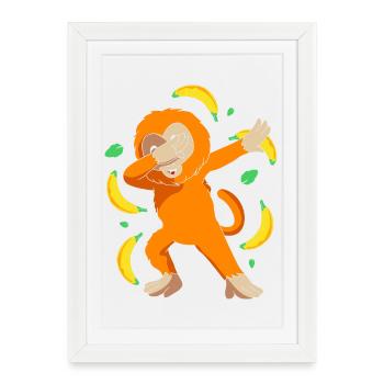 Tamarin Singe Singe Singe Face de Singe - Affiche encadrée (27 × 37 cm) - blanc - Devant