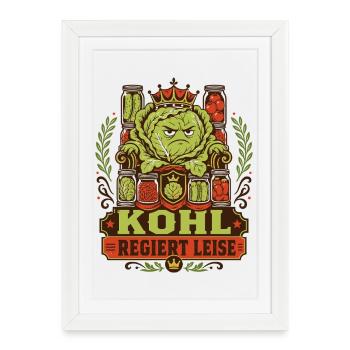 Kohl rules quietly - Framed poster (27 × 37 cm) - white - Front
