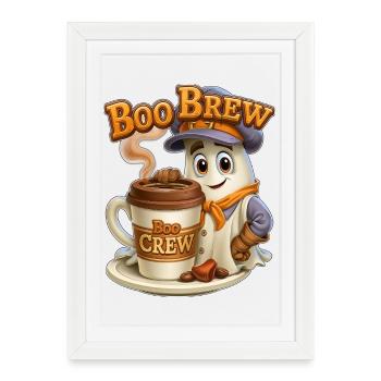 Boo Brew Barista Ghost - Affiche encadrée (27 × 37 cm) - blanc - Devant