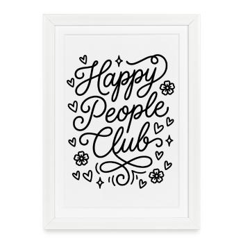Club des Gens Heureux - Affiche encadrée (27 × 37 cm) - blanc - Devant