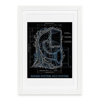 Eco sound system - Framed poster (27 × 37 cm) - white - Front