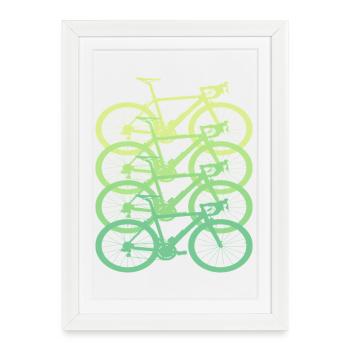 Colorful Bicycles Bicycle Retro - Framed poster (27 × 37 cm) - white - Front