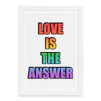L’amour est la réponse arc-en-ciel : la fierté LGBT - Affiche encadrée (27 × 37 cm) - blanc - Devant