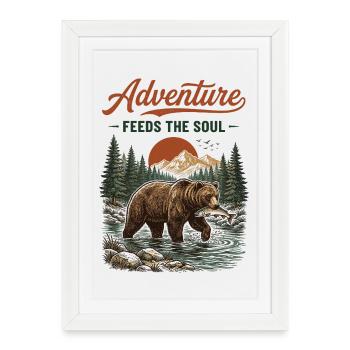 Randonnée - L’aventure nourrit l’âme - Affiche encadrée (27 × 37 cm) - blanc - Devant