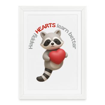 Happy HEARTS learn better - Framed poster (27 × 37 cm) - white - Front