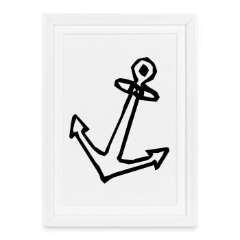 Ancre - Affiche encadrée (27 × 37 cm) - blanc - Devant