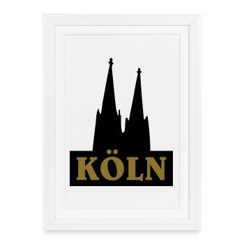 Cologne cathedral - Framed poster (27 × 37 cm) - white - Front