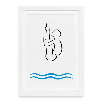 Saut de tour - Affiche encadrée (27 × 37 cm) - blanc - Devant