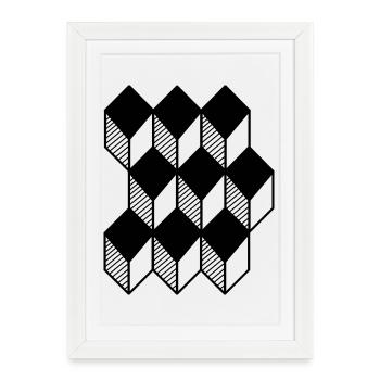 cube 3D - Framed poster (27 × 37 cm) - white - Front