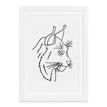 Lynx (black strokes) - Framed poster (27 × 37 cm) - white - Front