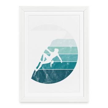 Climbing to the Moon - Affiche encadrée (27 × 37 cm) - blanc - Devant