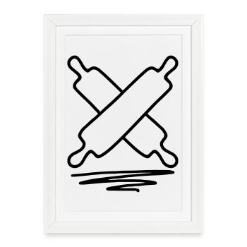 Rouleau de pâte - Affiche encadrée (27 × 37 cm) - blanc - Devant
