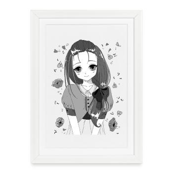 manga - Affiche encadrée (27 × 37 cm) - blanc - Devant