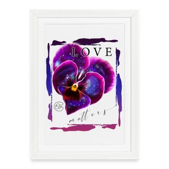 Violet with galaxy for romantics Valentine's day - Framed poster (27 × 37 cm) - white - Front