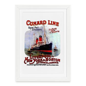 PAQUEBOT TRANSATLANTIC CREATION LOUIS RUNEMBERG - Affiche encadrée (27 × 37 cm) - blanc - Devant