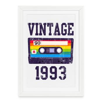 Vintage Rainbow Cassette 1993 - Framed poster (27 × 37 cm) - white - Front
