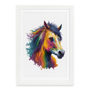 Cool Dream Horse, pour tous les fans de chevaux - Affiche encadrée (27 × 37 cm) - blanc - Devant