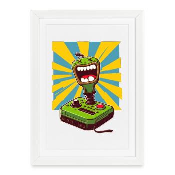 Joystick 01 - Affiche encadrée (27 × 37 cm) - blanc - Devant