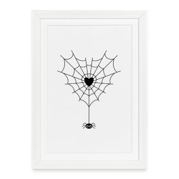 Spider in spider web - Framed poster (27 × 37 cm) - white - Front