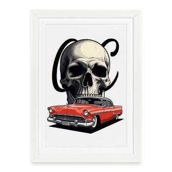 Classic Cars 1950 - Framed poster (27 × 37 cm) - white - Front