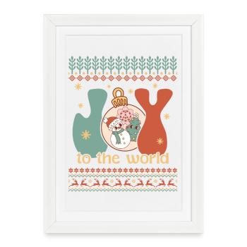 Pull de Noël moche - Affiche encadrée (27 × 37 cm) - blanc - Devant