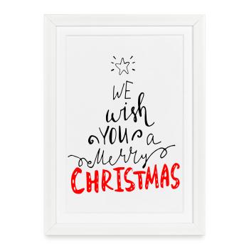 Joyeux Noël - Affiche encadrée (27 × 37 cm) - blanc - Devant