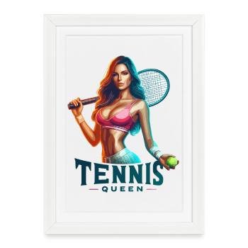 Autonomisation de la reine du tennis - Affiche encadrée (27 × 37 cm) - blanc - Devant